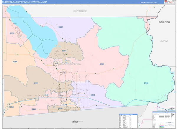 El Centro Metro Area Wall Map